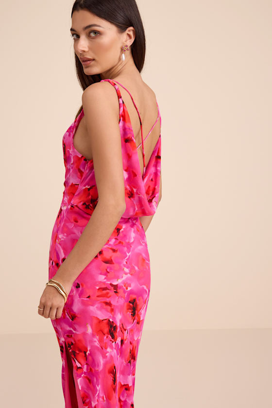 Marlesa Royal Blue Cowl Back Maxi Dress