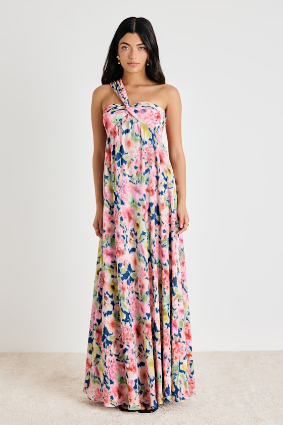 Georgianna Light Yellow Plisse Maxi Dress