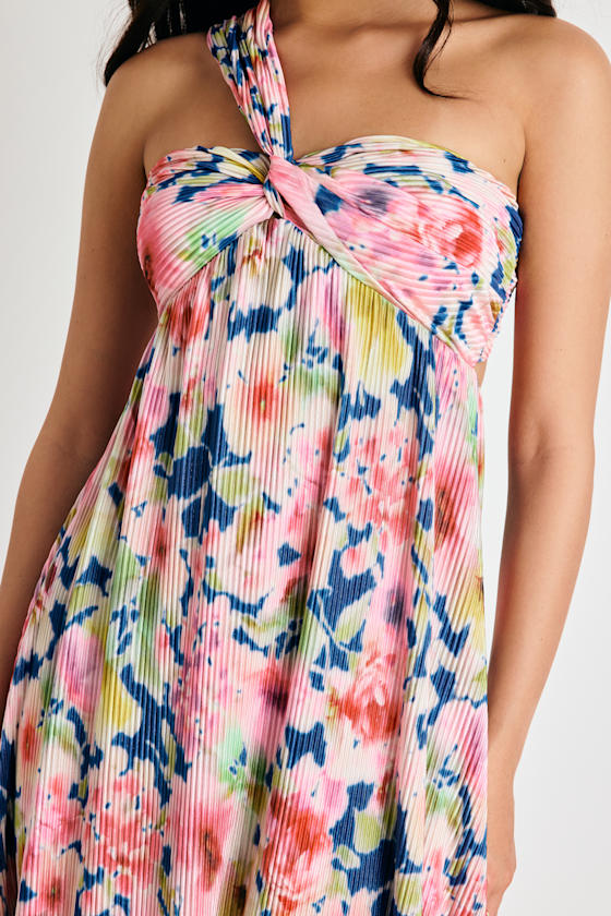 Georgianna Light Yellow Plisse Maxi Dress