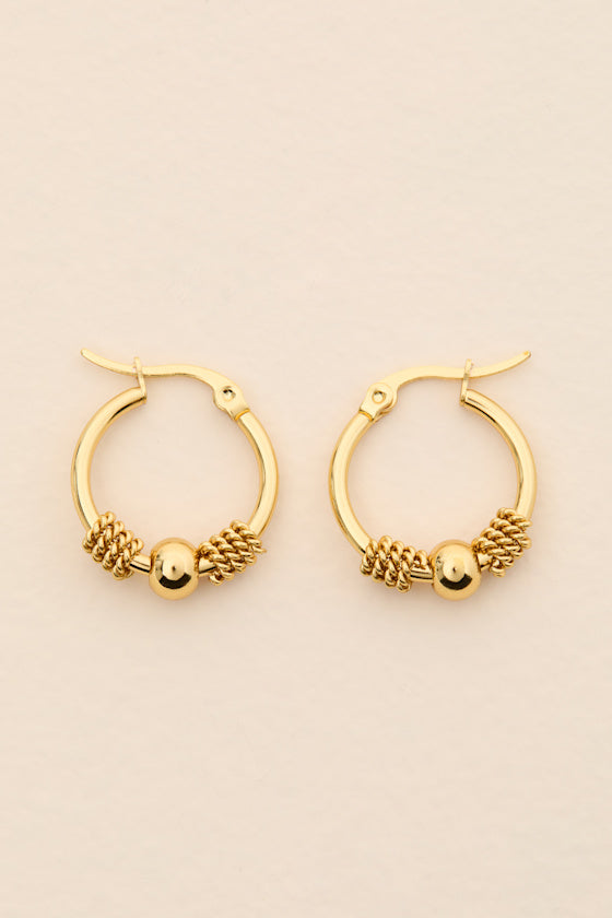 Abney Gold Charm Hoop Earrings