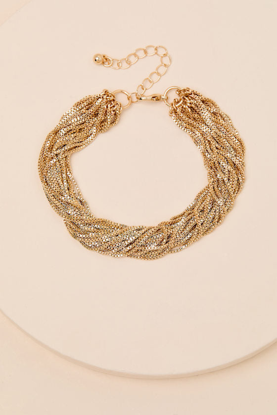 Aubrey Gold Layered Chain Bracelet