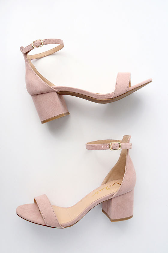 Harper Black Suede Ankle Strap Heels