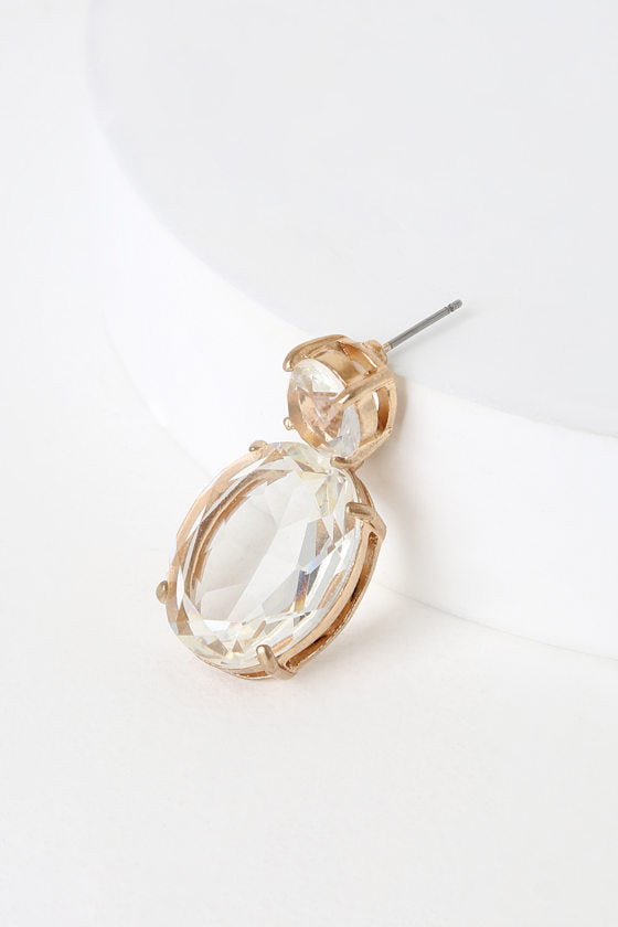 Glamour Gold Rhinestone Earrings