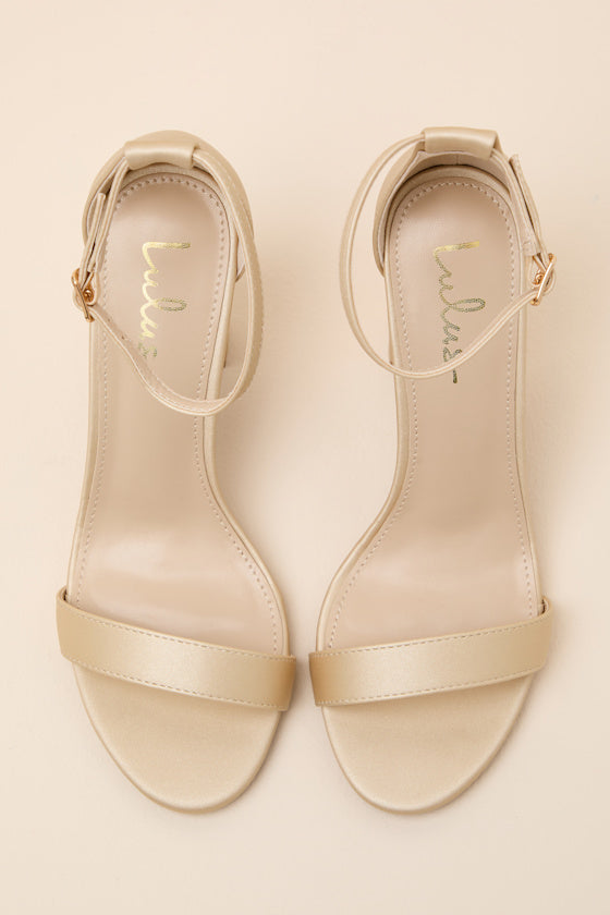 Taylor Ivory Satin Ankle Strap Heels