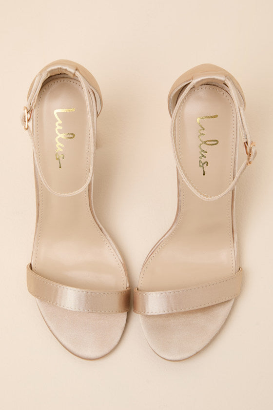 Taylor Ivory Satin Ankle Strap Heels