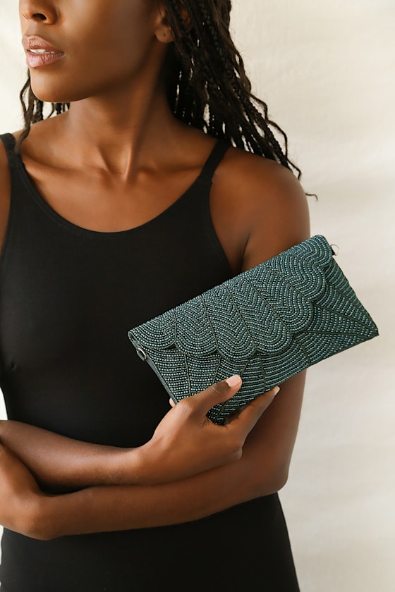 Junipero Gold Beaded Clutch