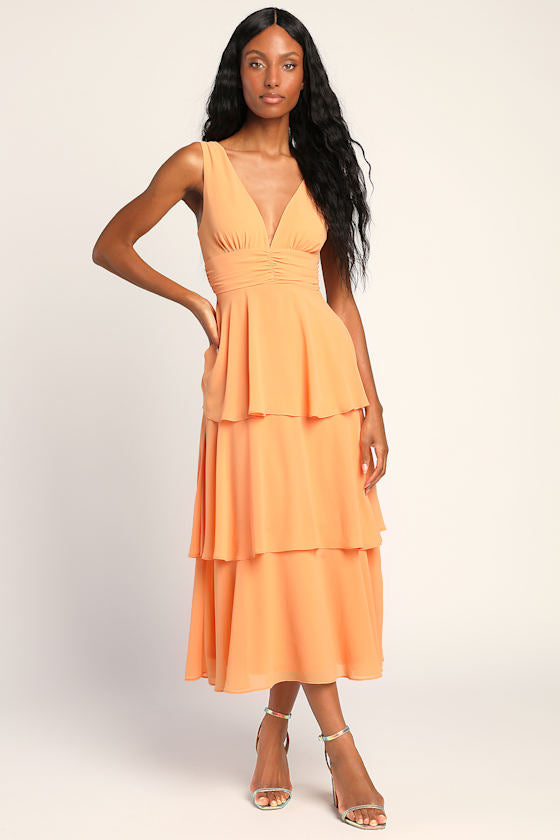 Celebration Time Emerald Green Sleeveless Tiered Midi Dress
