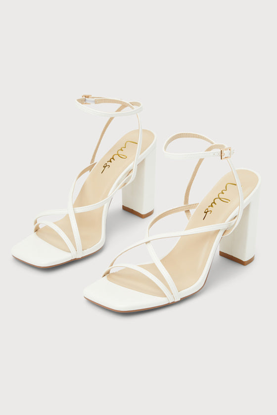 Makennaa Black Strappy High Heel Ankle Strap Sandals