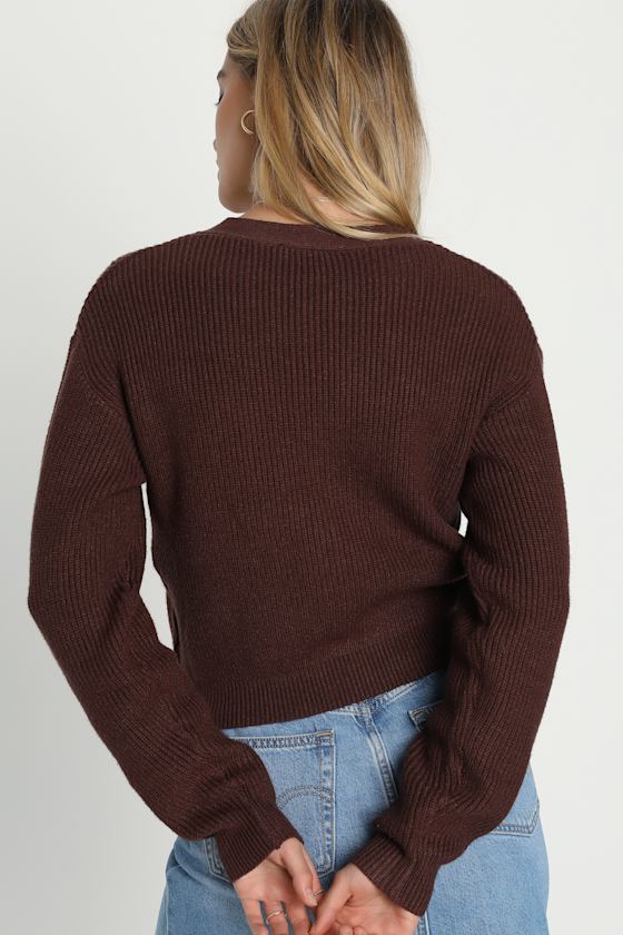 Toasty Babe Ivory Knit Button-Up Cropped Cardigan