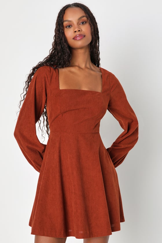 Daily Affection Beige Corduroy Mini Dress With Pockets