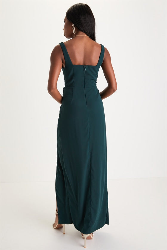 Glamorous Disposition Light Blue Ruched Maxi Dress