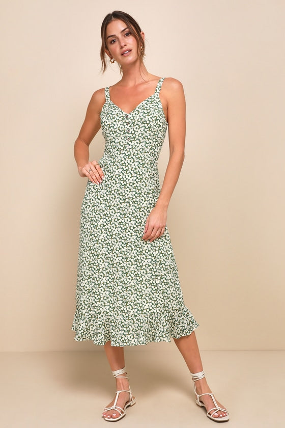 Kianne Blue Striped Cutout Tie-Back Midi Dress