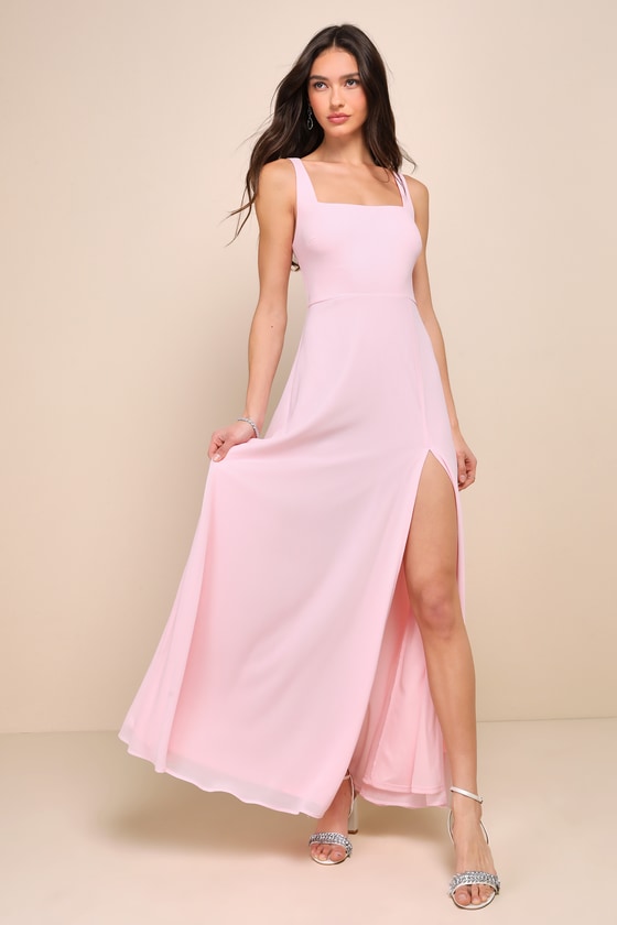 Remarkable Arrival Light Yellow Sleeveless Maxi Dress #Color_Light Pink