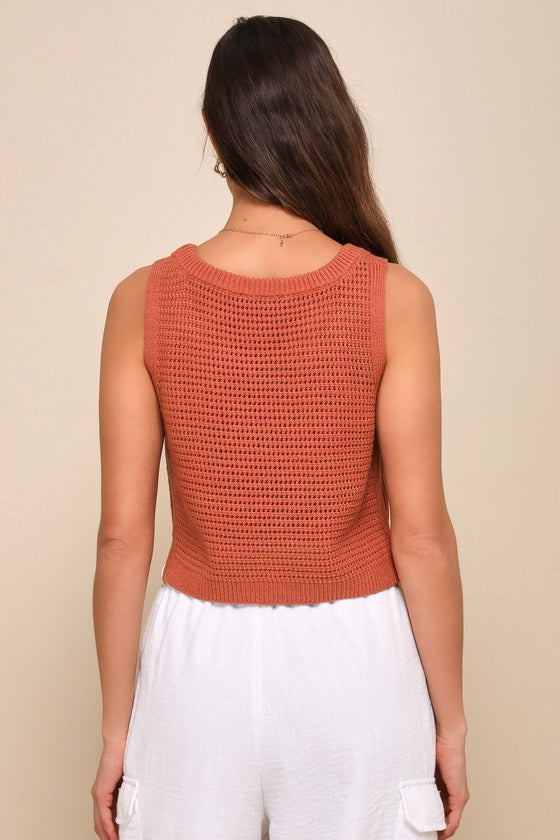 Get the Look Black Loose Knit Sweater Tank Top