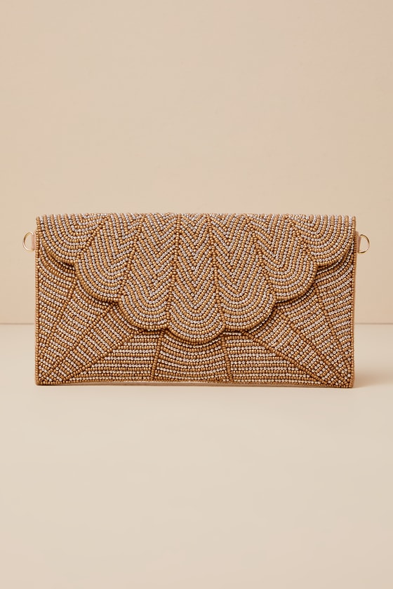 Junipero Gold Beaded Clutch