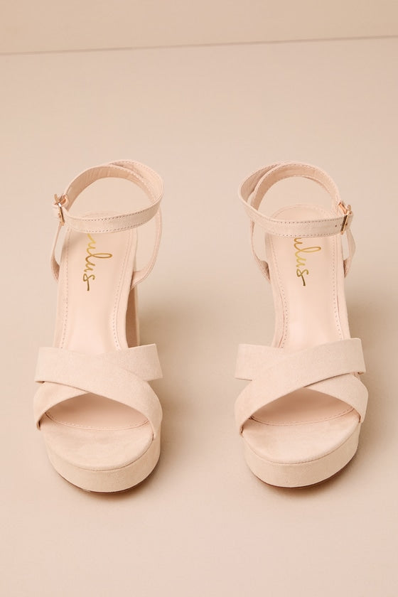 Selah Light Nude Suede Ankle Strap Heels #Color_Light Nude Suede