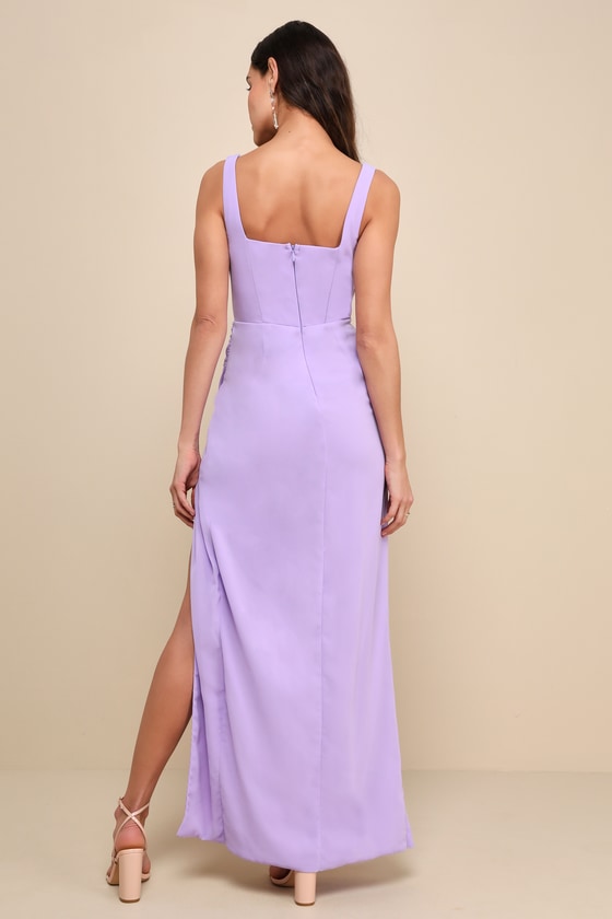 Glamorous Disposition Light Yellow Ruched Maxi Dress