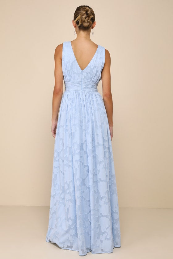 Sweet Sophistication Burgundy Burnout Floral Maxi Dress