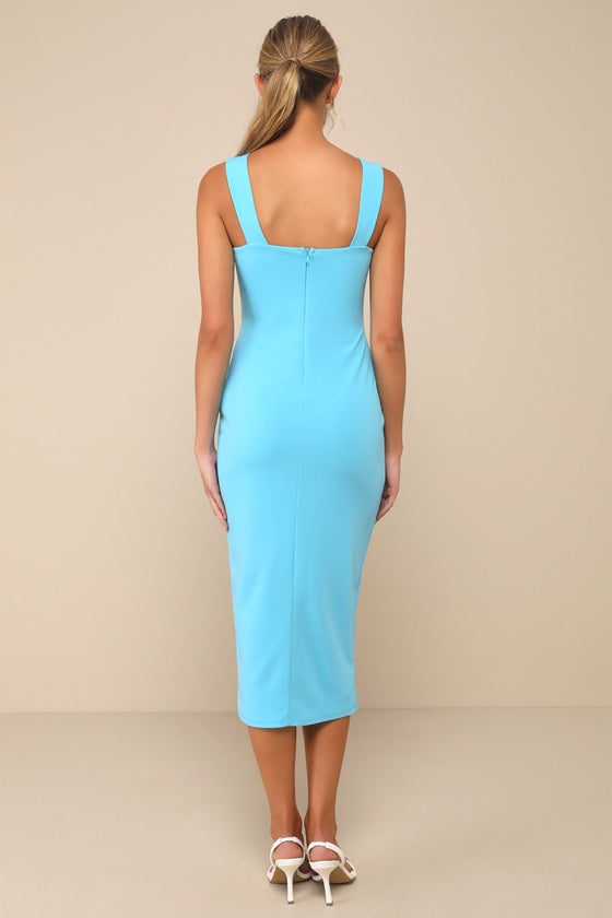 Always Beautiful Rose Pink Sleeveless Tulip Midi Dress