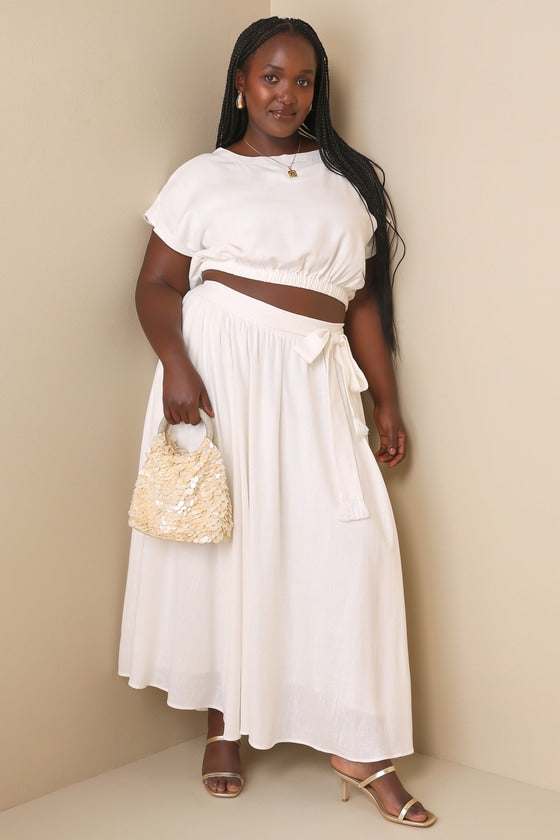 Brings You Back Ivory Two-Piece Midi Dress #Color_Ivory