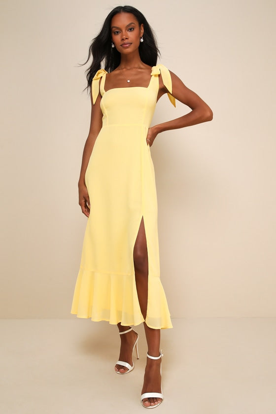 Kianne Blue Striped Cutout Tie-Back Midi Dress