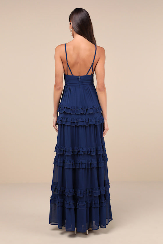 Lavish Perfection Sage Green Ruffled Tiered Maxi Dress