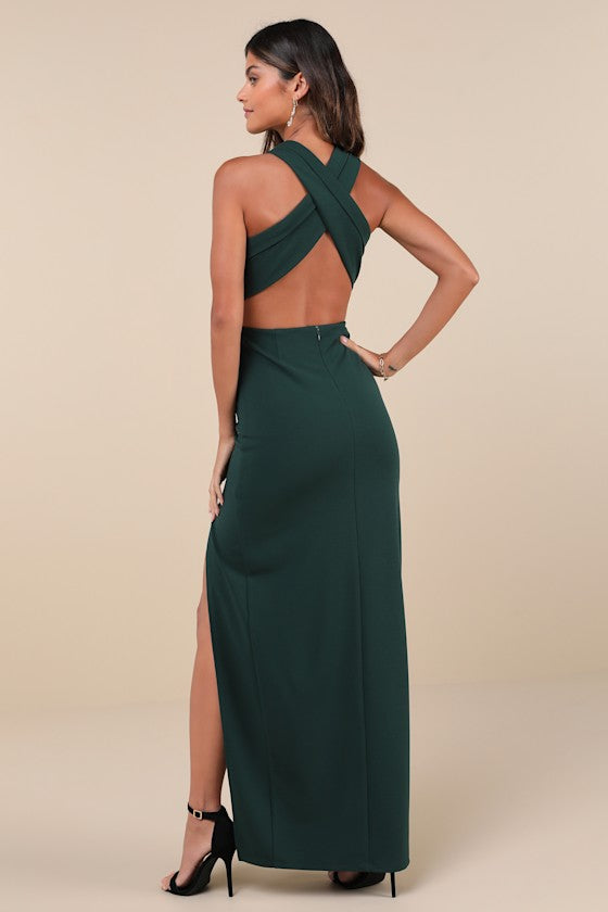 Head to Cocktail Hour Black Halter Neck Maxi Dress