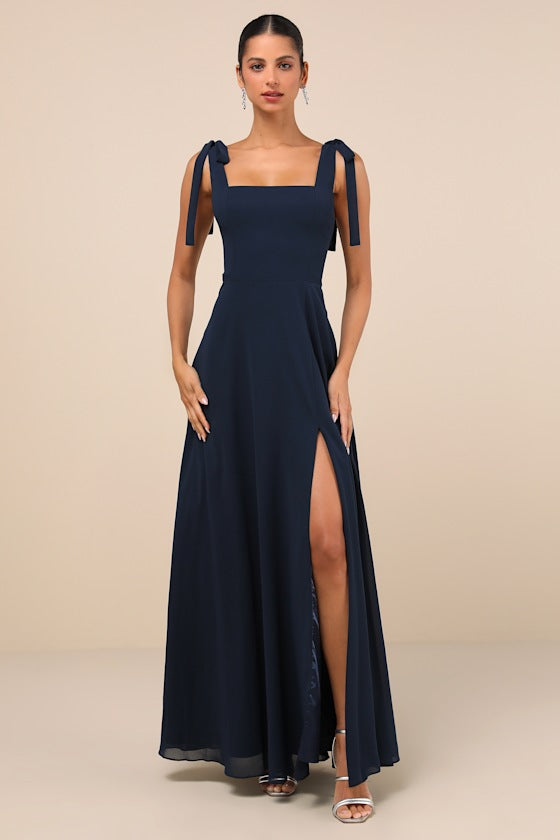 Love Me Forever Black Square Neck Maxi Dress