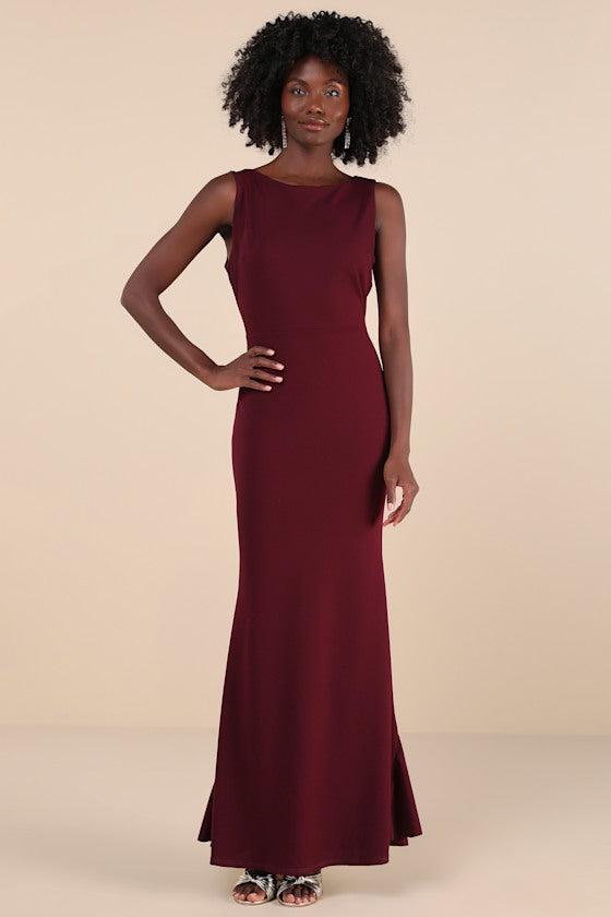 Exquisite Refinement Black Backless Bow Ruffled Maxi Dress