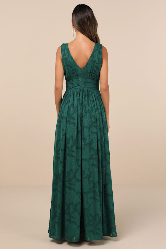 Sweet Sophistication Green Burnout Floral Maxi Dress #Color_Green