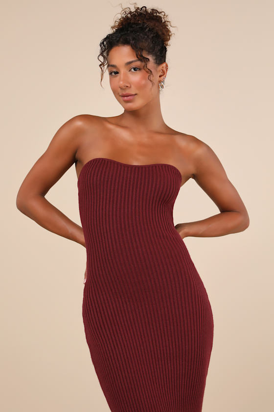 Autumn Aura Brown Ribbed Two-Piece Sweater Dress