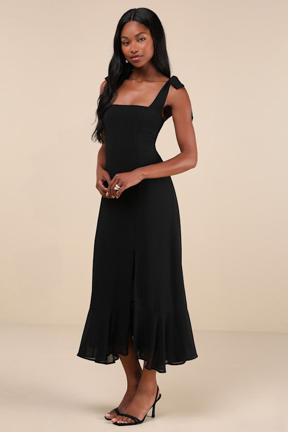 Summer Invite White and Pink Toile Tie-Strap Tiered Midi Dress