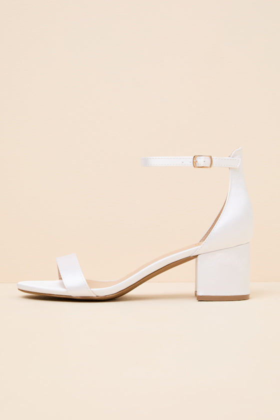 Harper Ivory Satin Ankle Strap Heels #Color_Ivory
