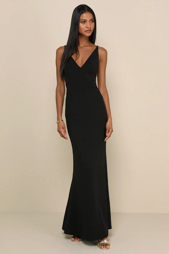 Melora Black Sleeveless Maxi Dress #Color_Black