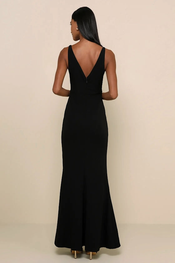 Melora Black Sleeveless Maxi Dress #Color_Black