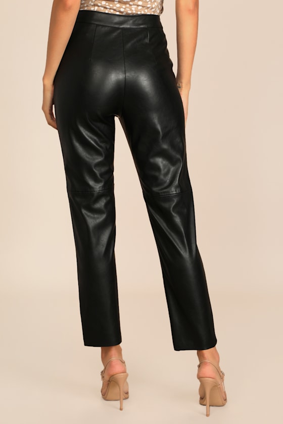 Open Minded Burgundy Vegan Leather Pants