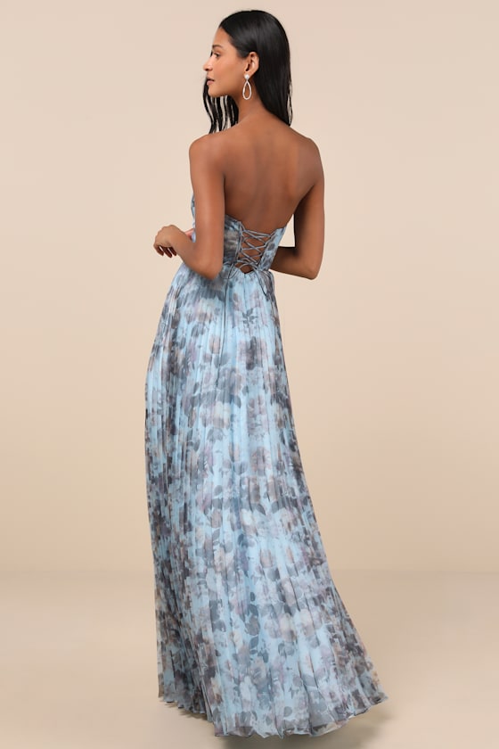Most Beautiful Day Ivory Multi Floral Print Organza Maxi Dress