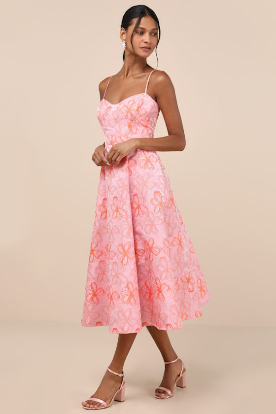 Meet for Tea White Jacquard Bustier Midi Dress With Pockets