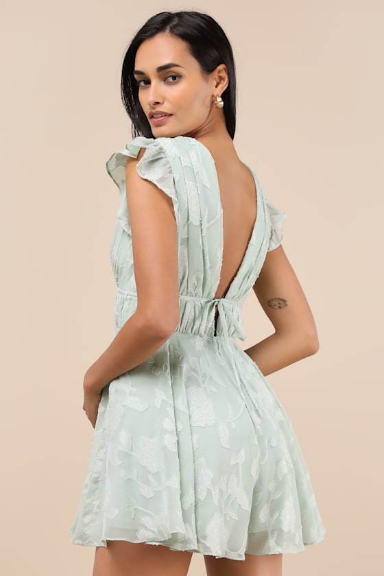 All About The Flowers White Burnout Floral Ruffled Romper