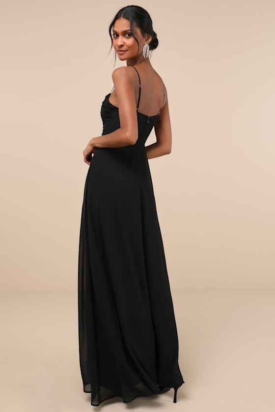 Sweeney Black Sleeveless Maxi Dress #Color_Black