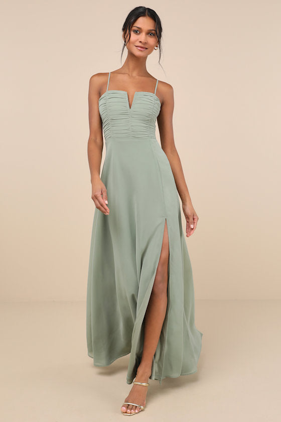 Sweeney Black Sleeveless Maxi Dress #Color_Sage Brush