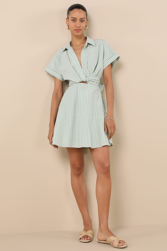 Breeze By Olive Tie-Back Mini Dress With Pockets