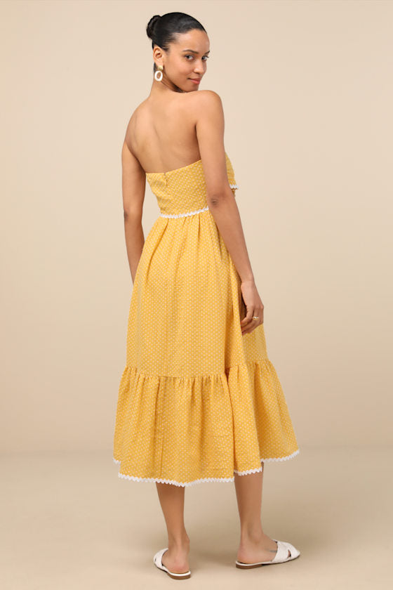 Delightful Design Light Green Polka Dot Midi Dress With Pockets