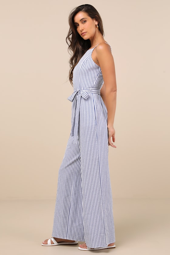 Messina Black Striped Wide-Leg Jumpsuit