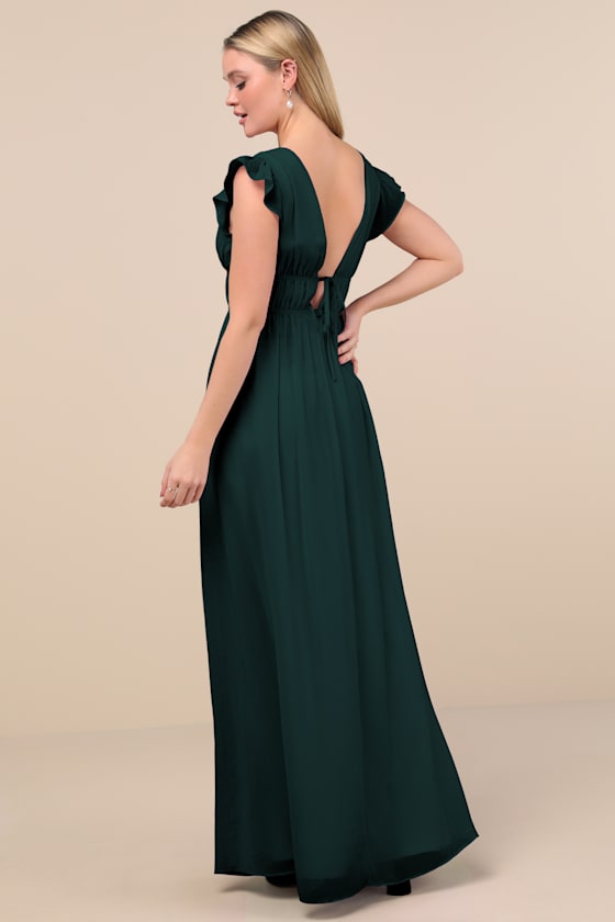 I'm All Yours Black Ruffled Maxi Dress