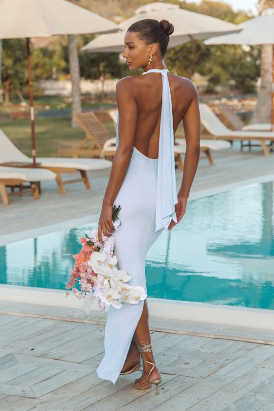 Frona Orange Floral Mesh Backless Maxi Dress
