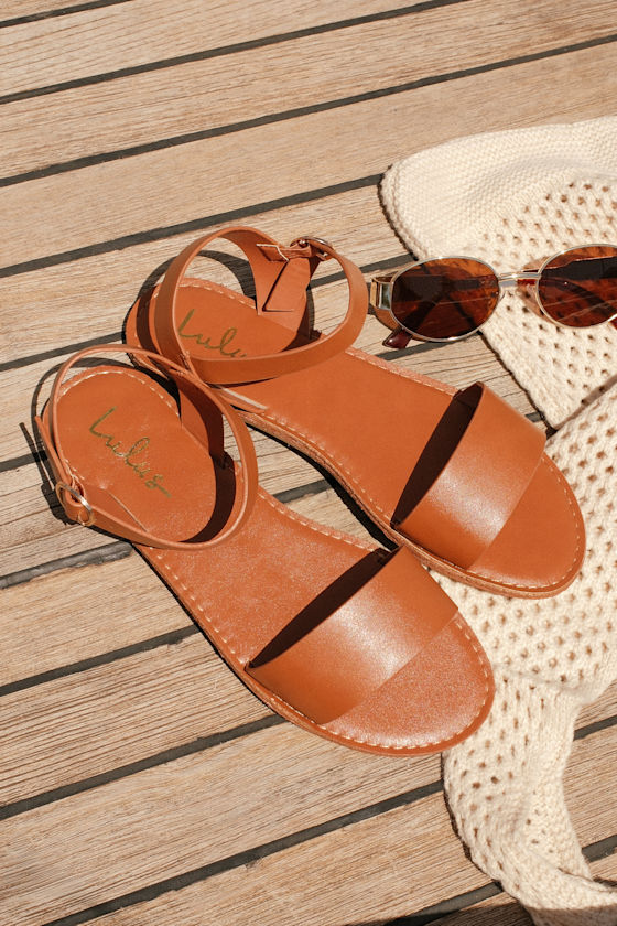 Hearts and Hashtags Tan Flat Sandals