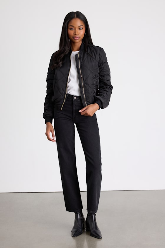 Style Expedition Olive Green Quilted Bomber Jacket