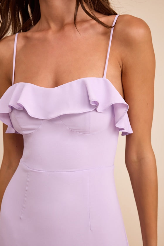 Lively Evenings Lavender Sleeveless Tiered Maxi Dress #Color_Lavender