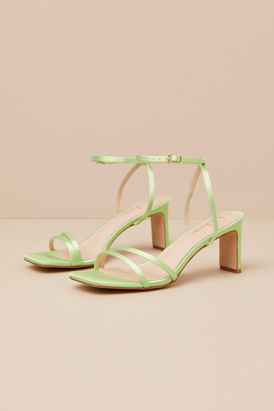 Loxley White Satin Ankle Strap High Heel Sandals